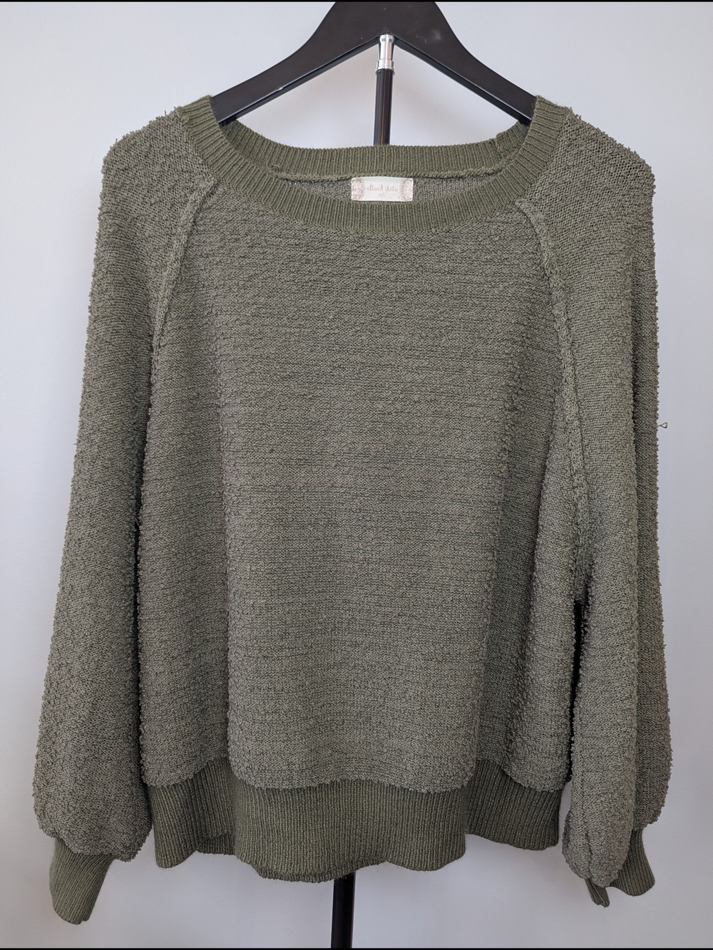 Altard State Women's Size M/L Green Knit Pullover Crew Neck Sweater Long Sleeve